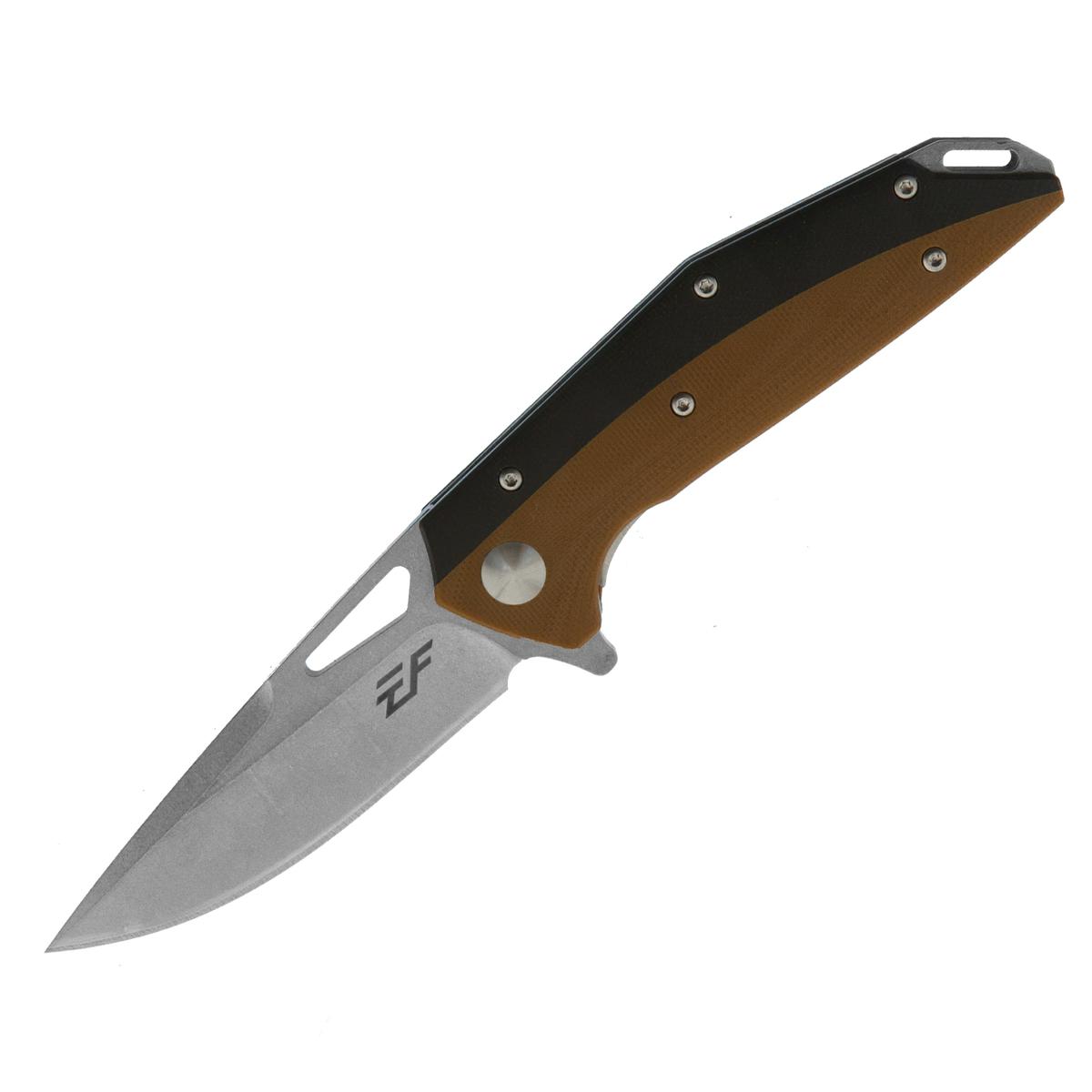 Welde nóż składany D2F55 czarno brązowy